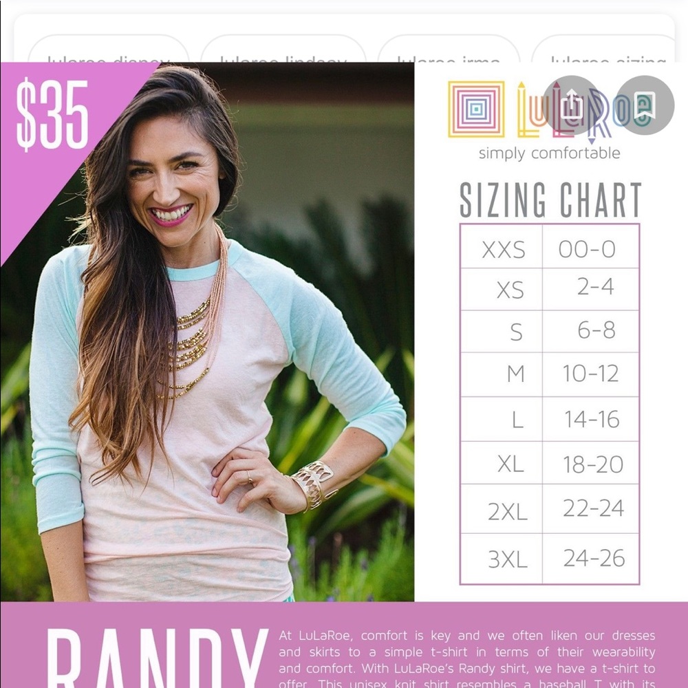 🌼 Lularoe Randy Long Sleeve T 🌼 - Picture 7 of 7
